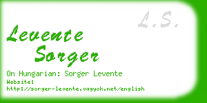 levente sorger business card